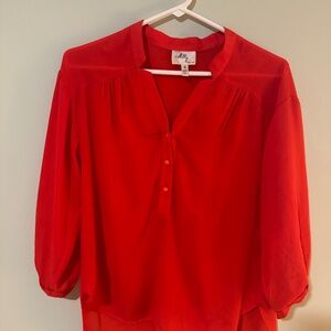 Milly of New York top bright red blouse sz 2 holiday